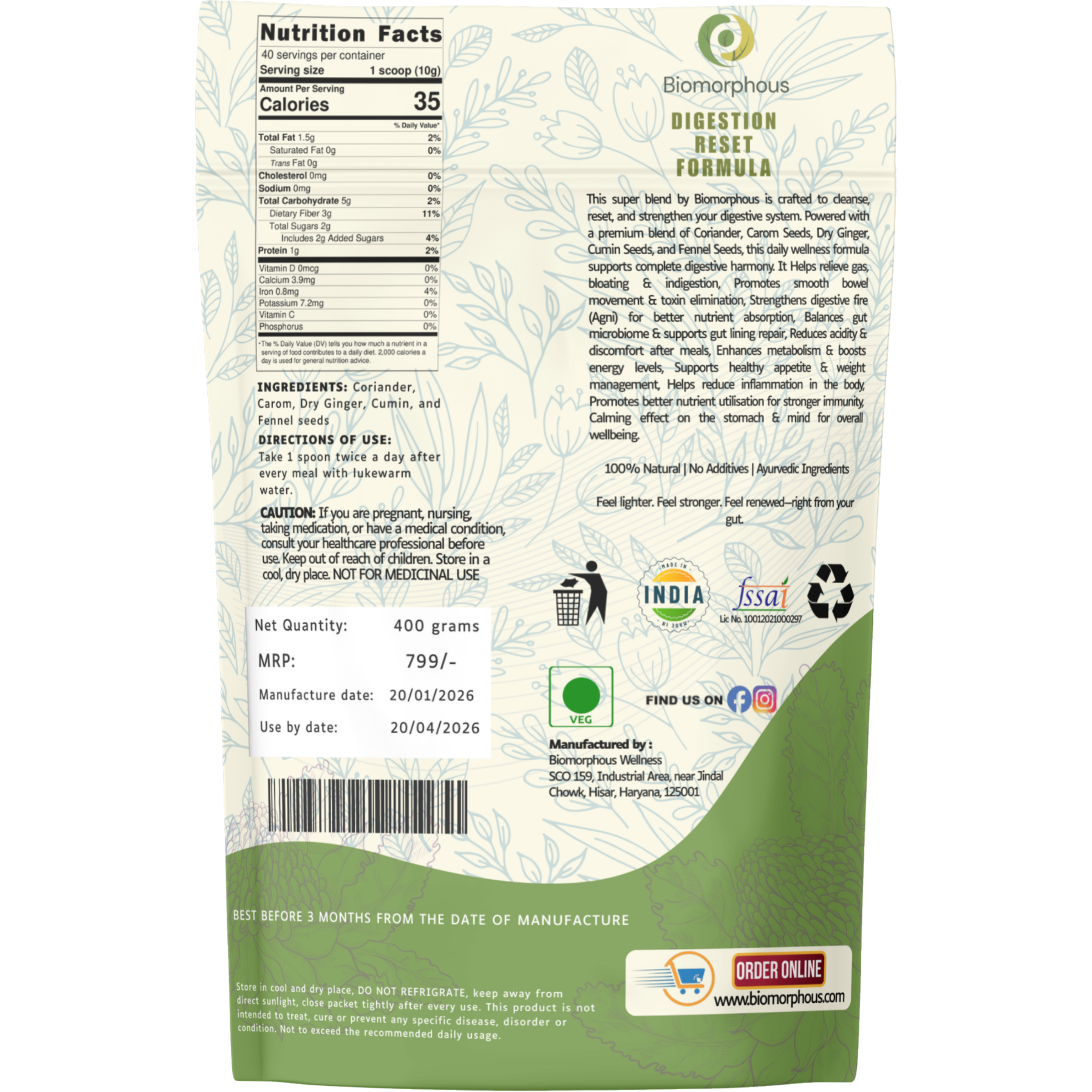 Digestion Reset Formula by Biomorphous